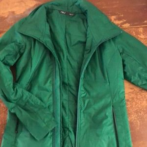 Green puffy jacket